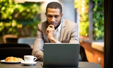 Man looking at computer
